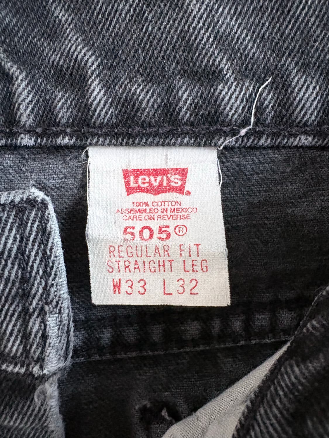 (33x32, 실측 31) 90s 리바이스 505 오렌지탭 빈티지 흑청 상품이미지5