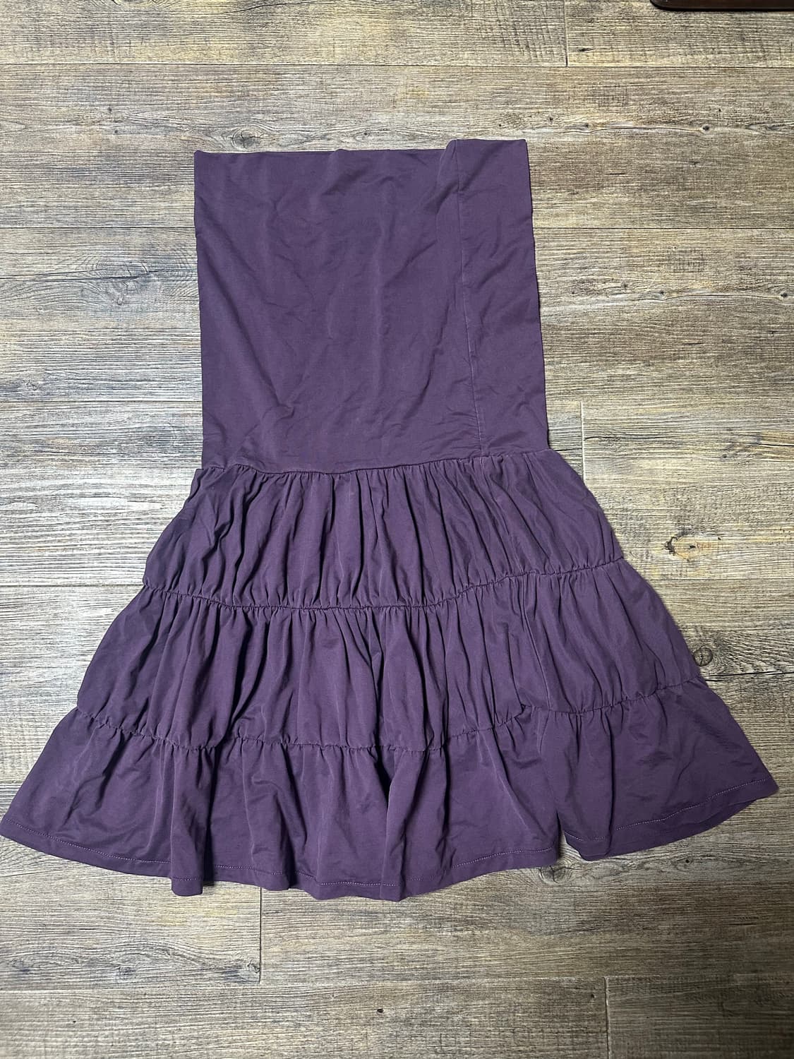 [M] 파르티멘토 셔링 티어드 미디 스커트 플럼 상품이미지3