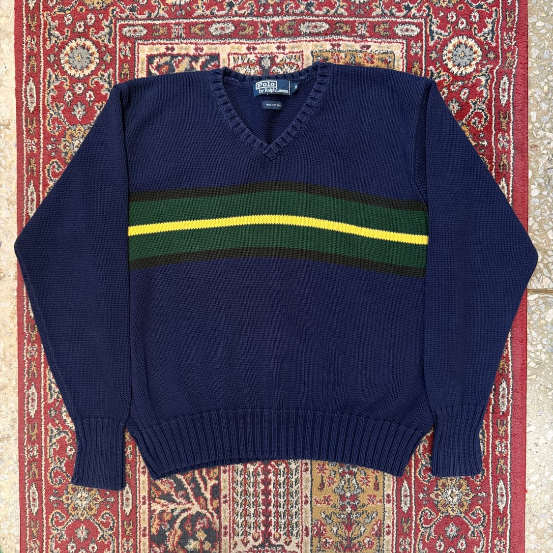 90s 폴로 랄프로렌 코튼 브이넥 니트 [ 95 ] 상품이미지1