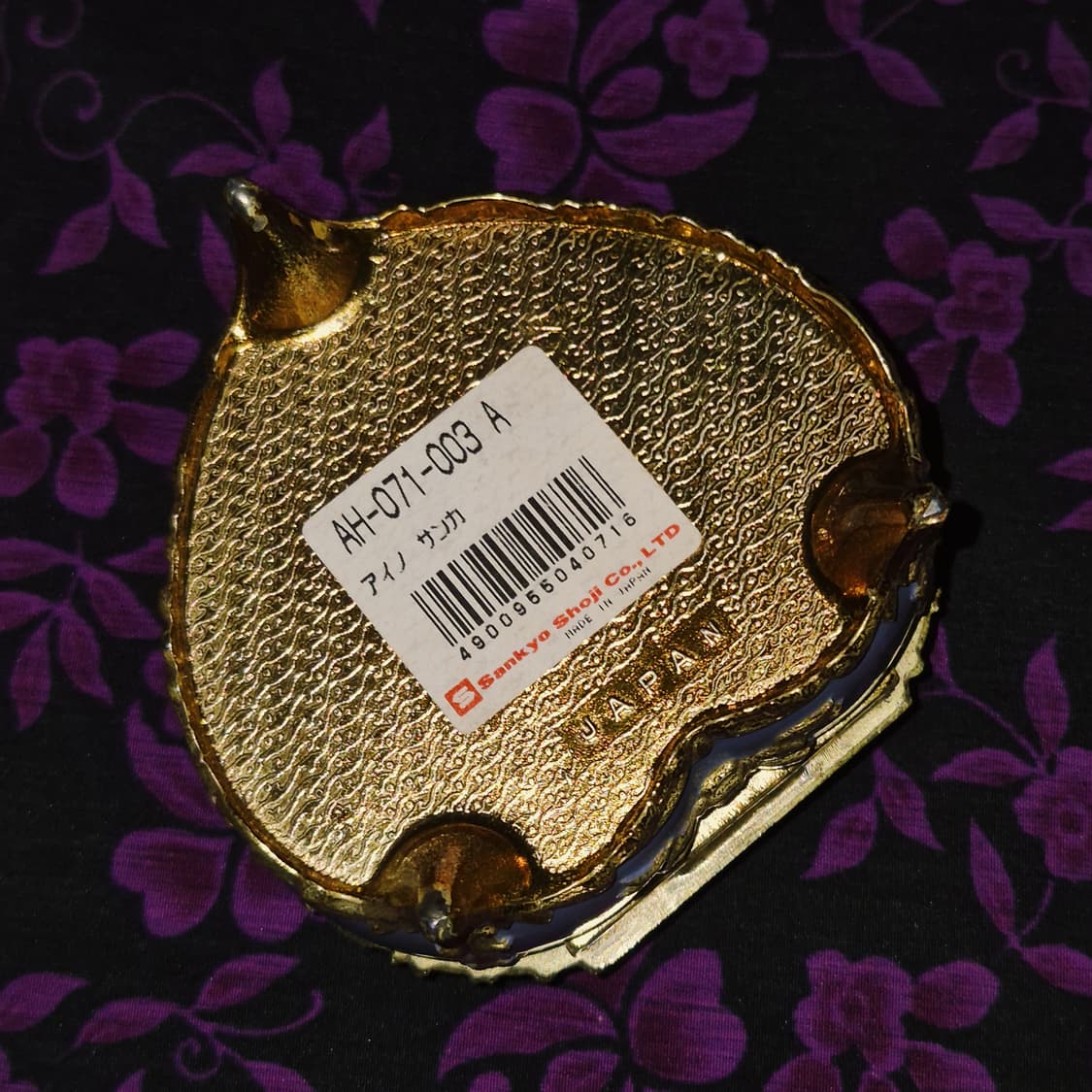 80s 산쿄 엔틱 카메오 하트 오르골 보석함 상품이미지10