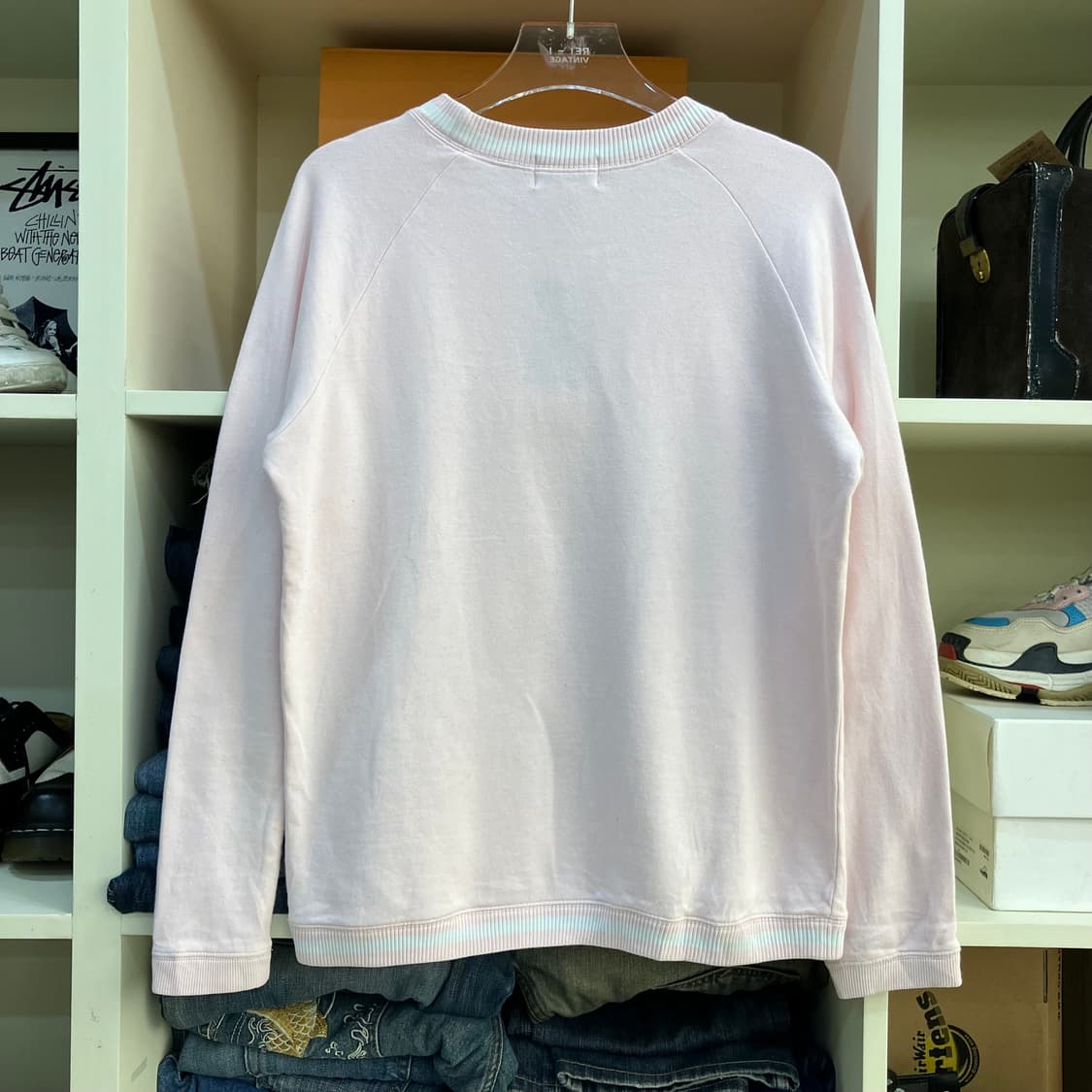 꾸레쥬 배색 로고 맨투맨 M 상품이미지2