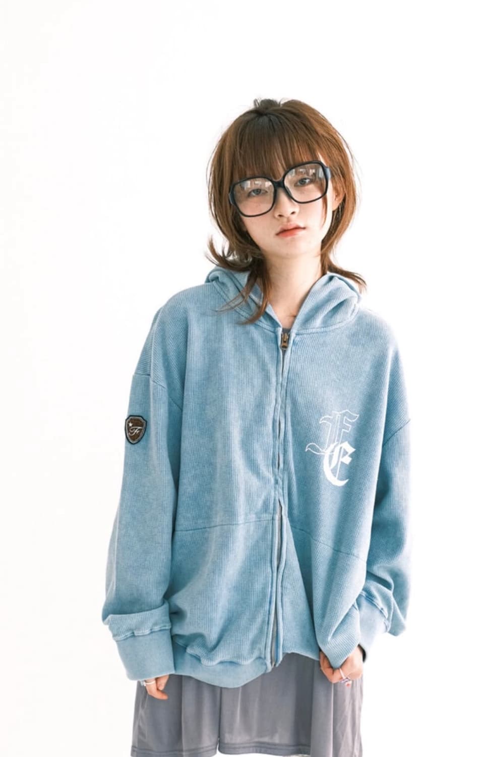 faerie color washing waffle zip-up 상품이미지1