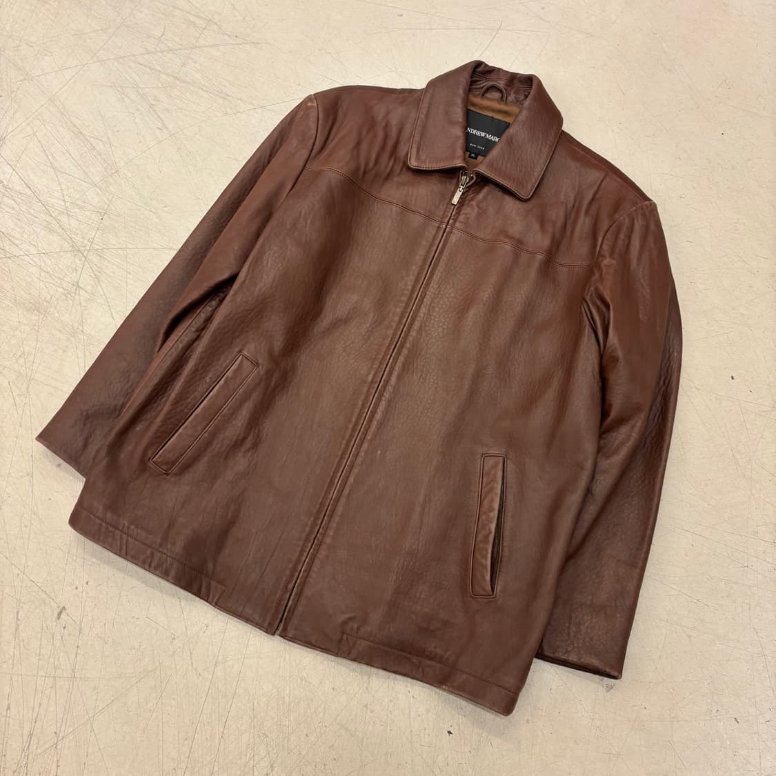 앤드류 마크 브라운 리얼레더 자켓 상품이미지1