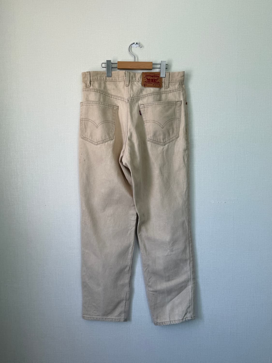 90s made in usa levis 550 34x30 에크루 크림진 상품이미지7
