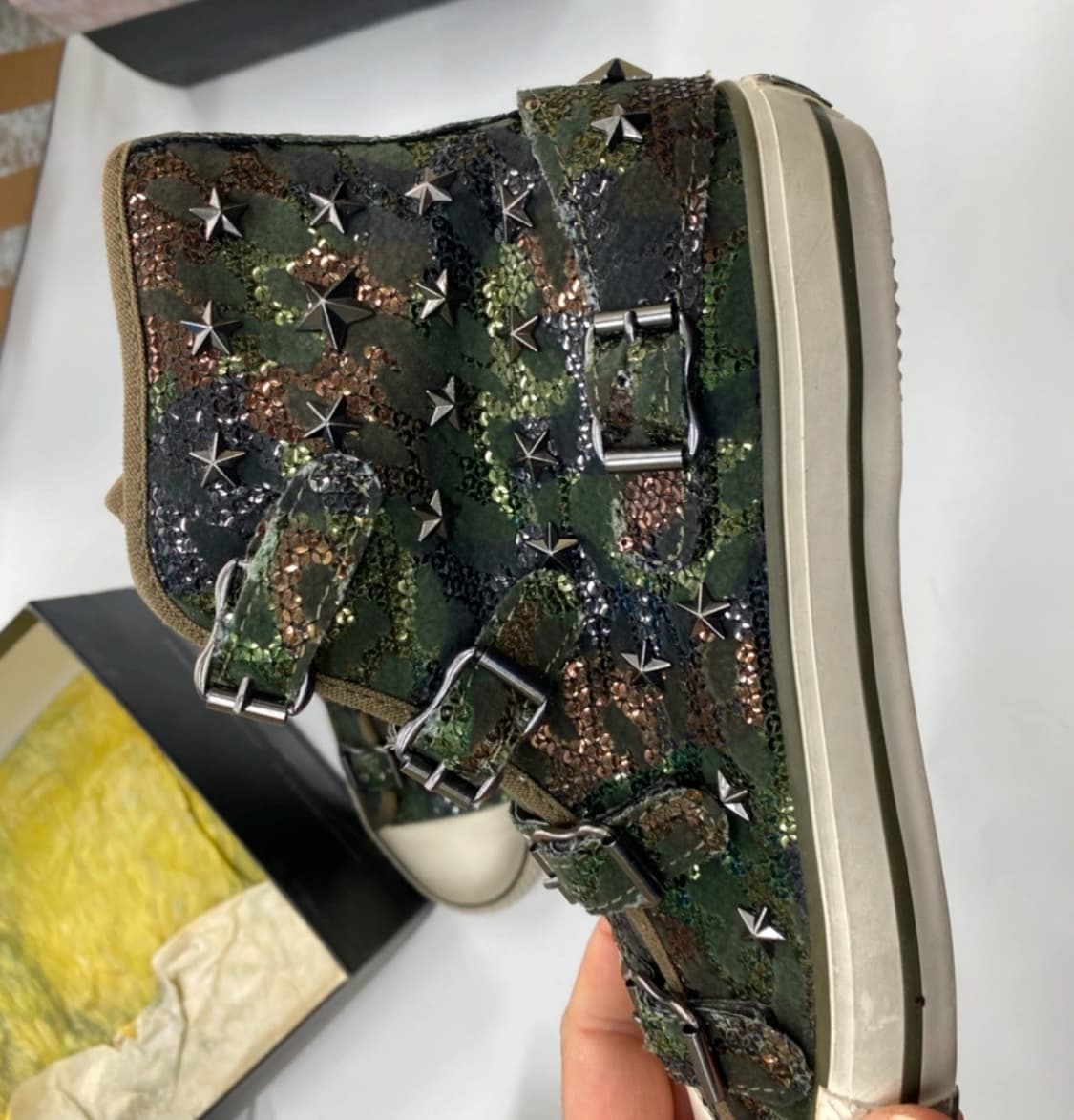 ASh 아쉬 카모 하이탑 컨버스 스니커즈 카키225 상품이미지3