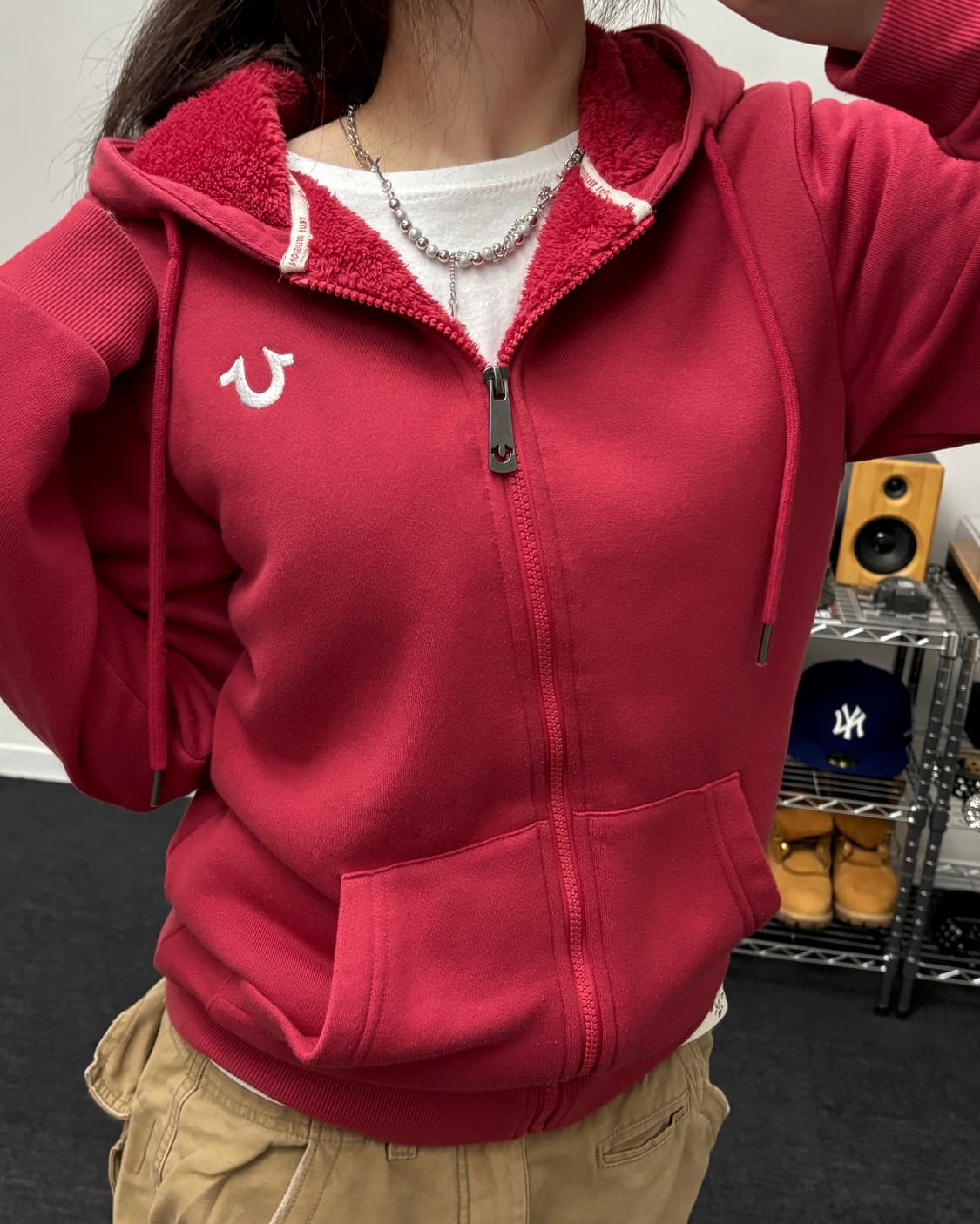 트루릴리젼 빅로고 보아 퍼 후드집업 상품이미지1