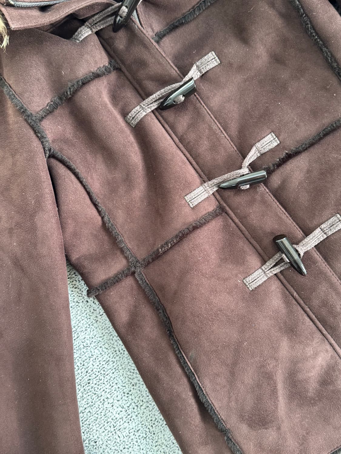 슬림핏 브라운 무스탕 상품이미지6