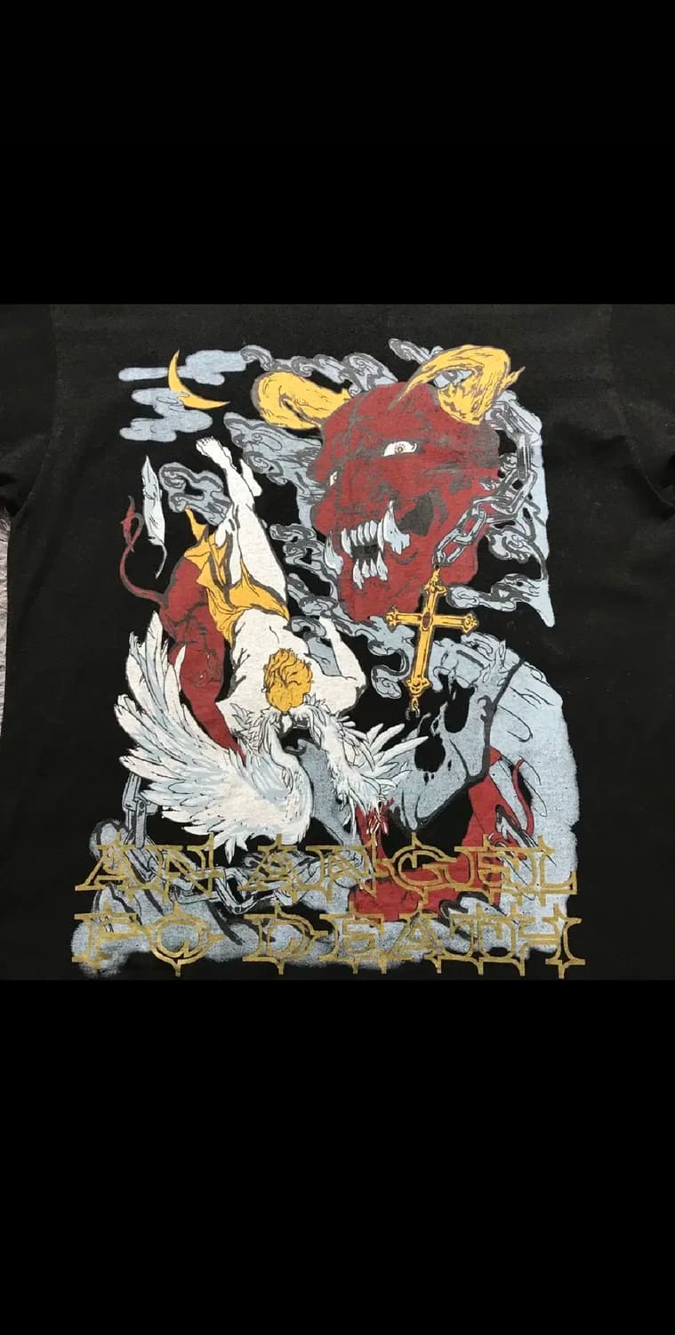 [[2XL-3XL]@ ANGEL OF DEATH 프린트 오버핏 반팔티셔츠 상품이미지3