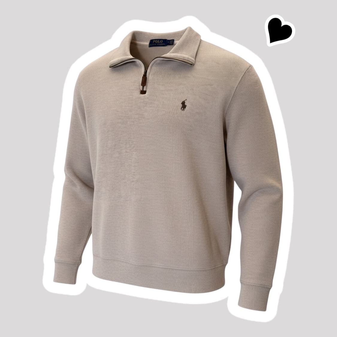 신형 폴로 랄프로렌 베이지 반집업 니트 상품이미지1