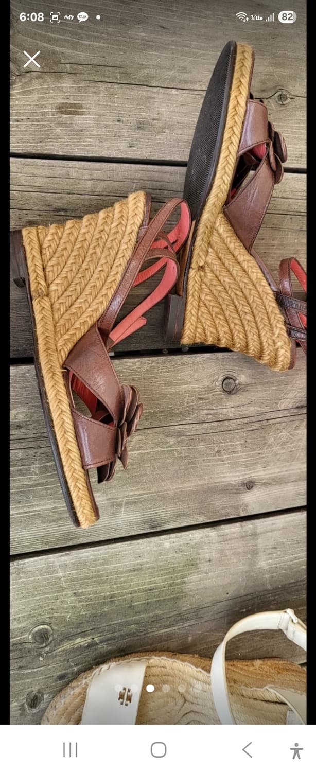 정품 셀린 리얼가죽 웨지 샌들 36 상품이미지3