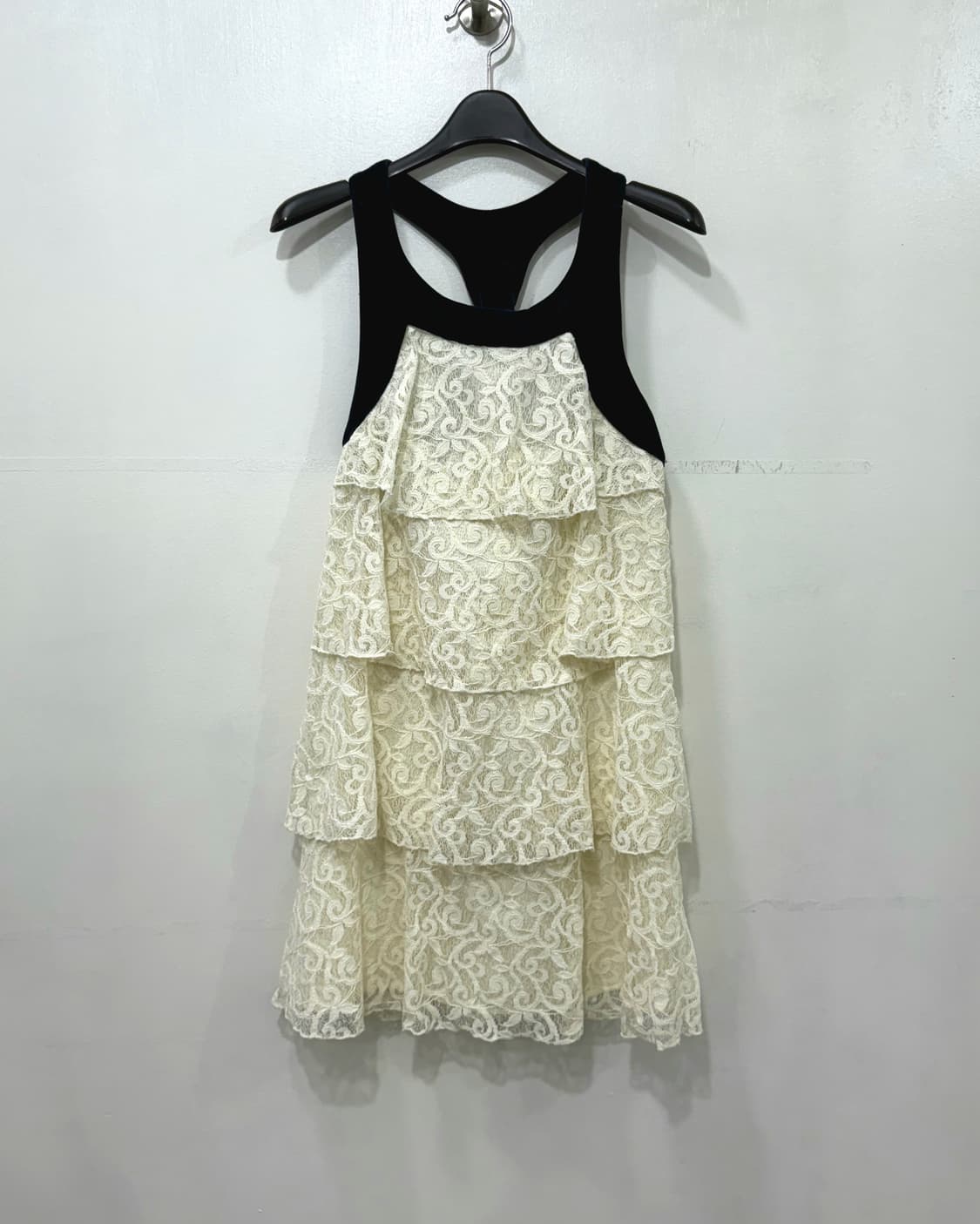 돌체비타 벨벳 레이스 티어드 원피스 XS 상품이미지1