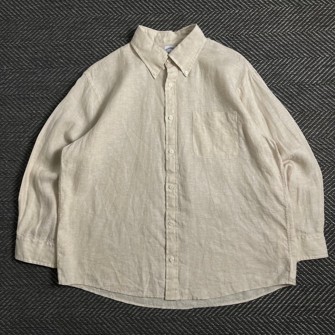 브룩스 브라더스 베이지 미니멀 린넨 셔츠o 4315 상품이미지1