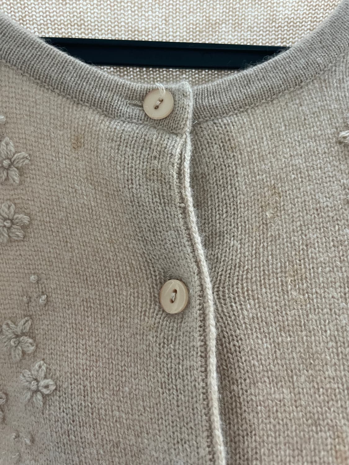 빈티지 베이지 플라워 꽃 자수 가디건 상품이미지3