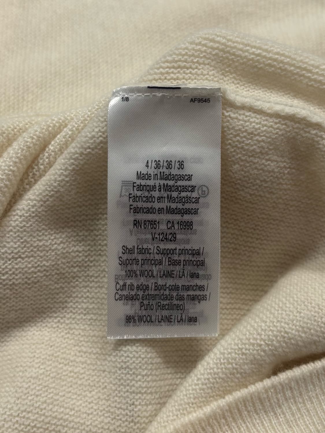 라코스테 아이보리 울 브이넥 가디건 상품이미지7