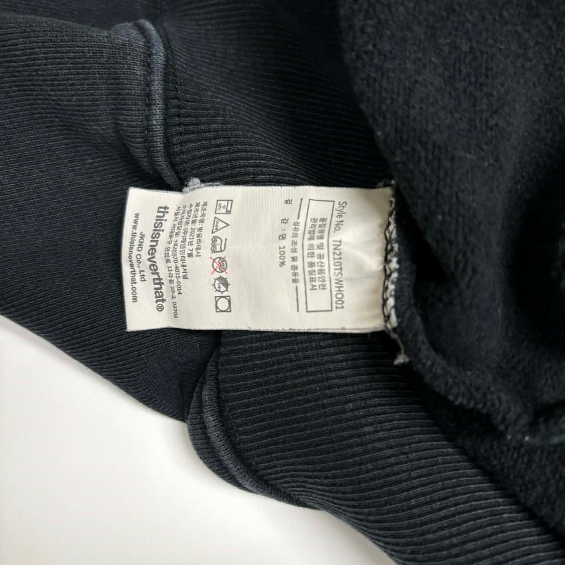 디스이즈네버뎃 T로고 블랙 스웨트셔츠 후드티(S) 상품이미지5