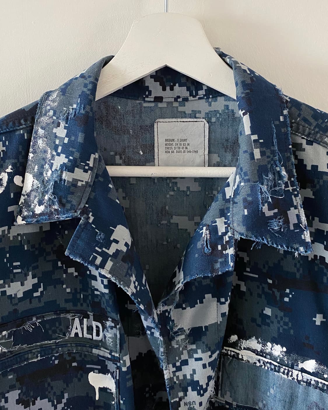 US ARMY 미해군 디스트로이드 페인팅 밀리터리 자켓 상품이미지3