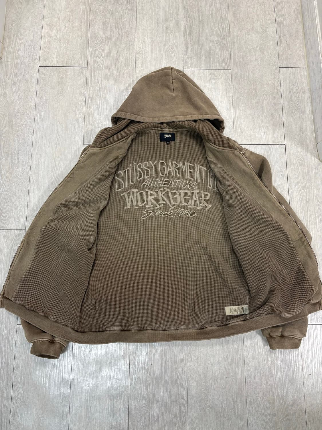 [XL] Stussy Waffle Lined Zip Hoodie 상품이미지2