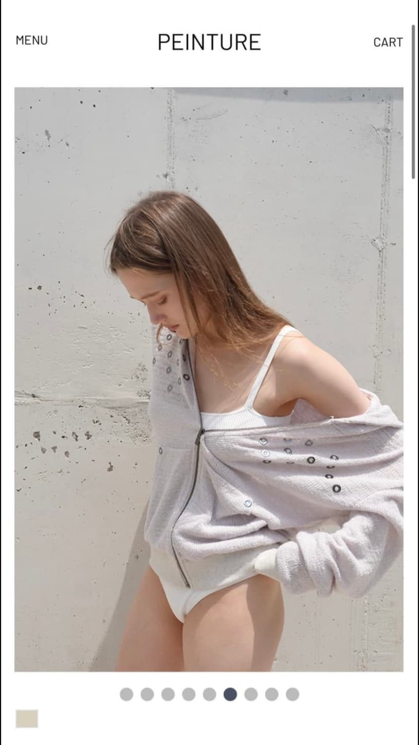 페인츄얼 스터드 후드집업 베이지 상품이미지2