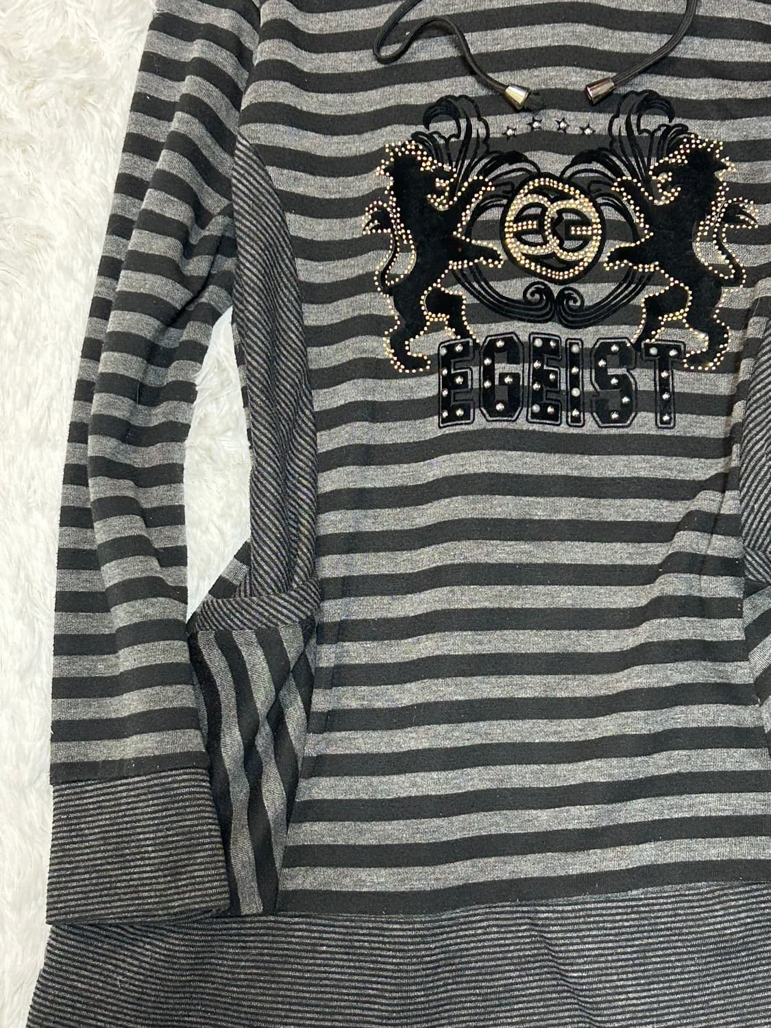 EGOIST y2k punk stripe hoodie 상품이미지2