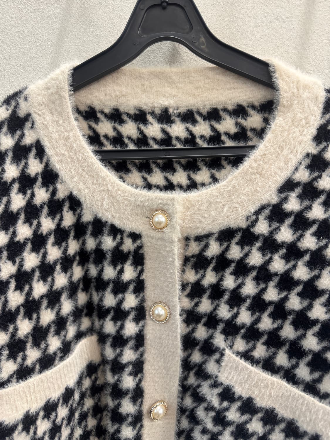 vintage 진주버튼 포인트 체크가디건 상품이미지2