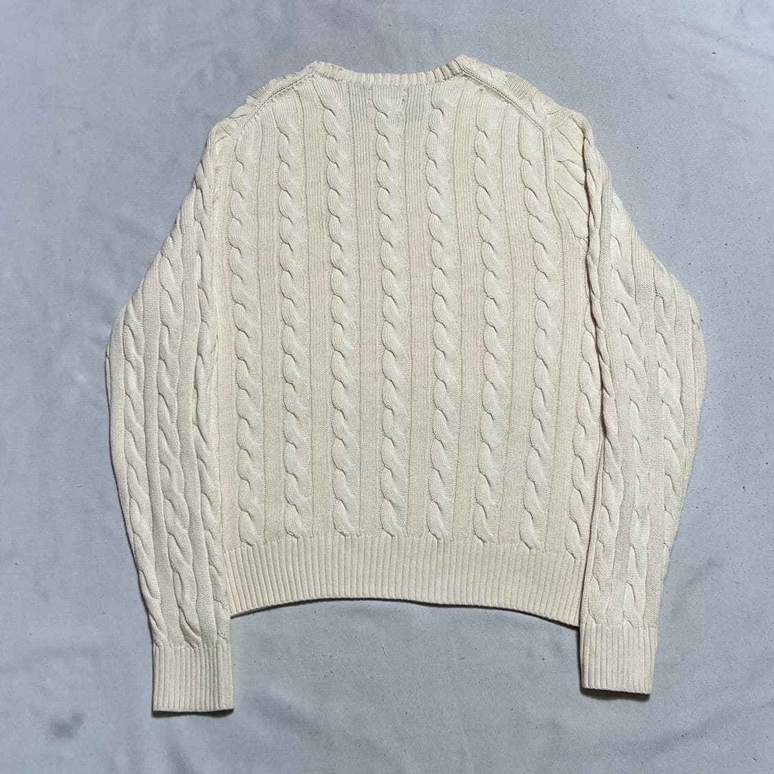 L 폴로랄프로렌 라운드넥 코튼 케이블 니트  상품이미지3