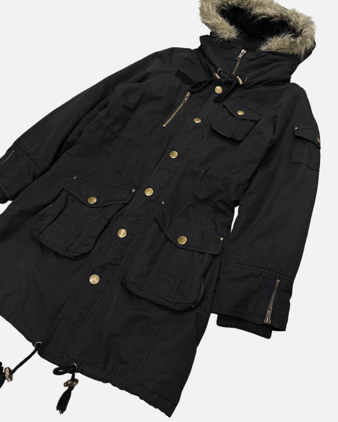 black fur hood field parka 상품이미지3