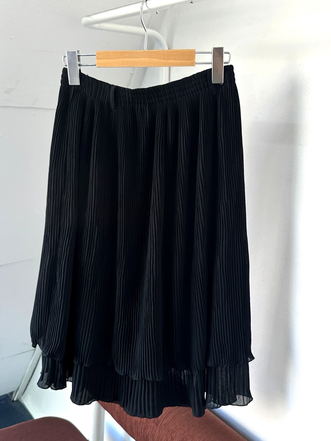Banded layer pleats design mid skirt 상품이미지6