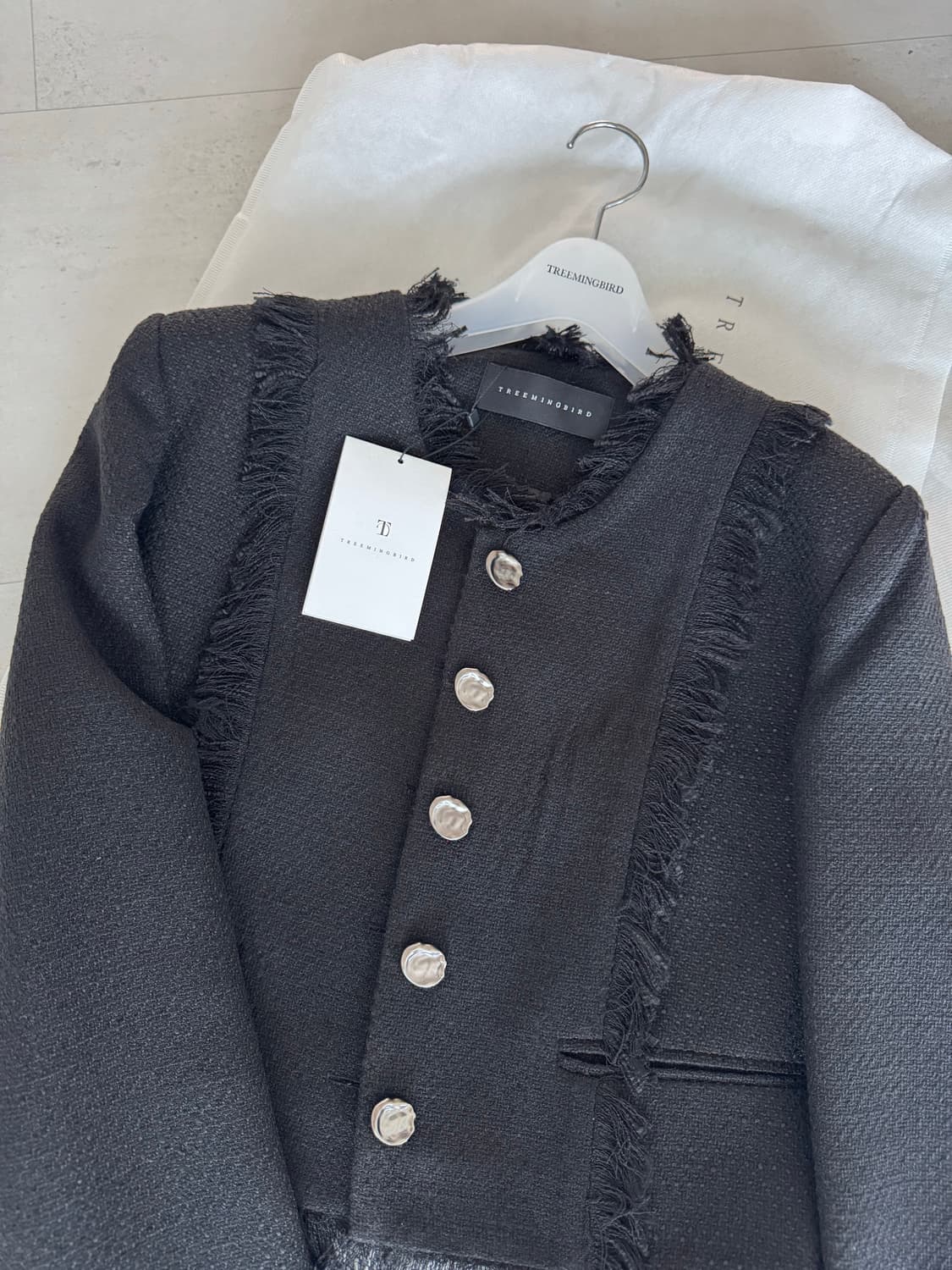 트리밍버드 테슬 트위드 자켓 블랙 상품이미지7