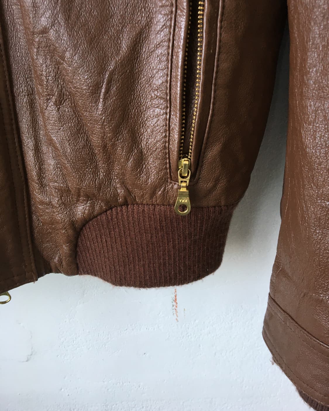 Lamb skin high neck bomber leather jacke 상품이미지5