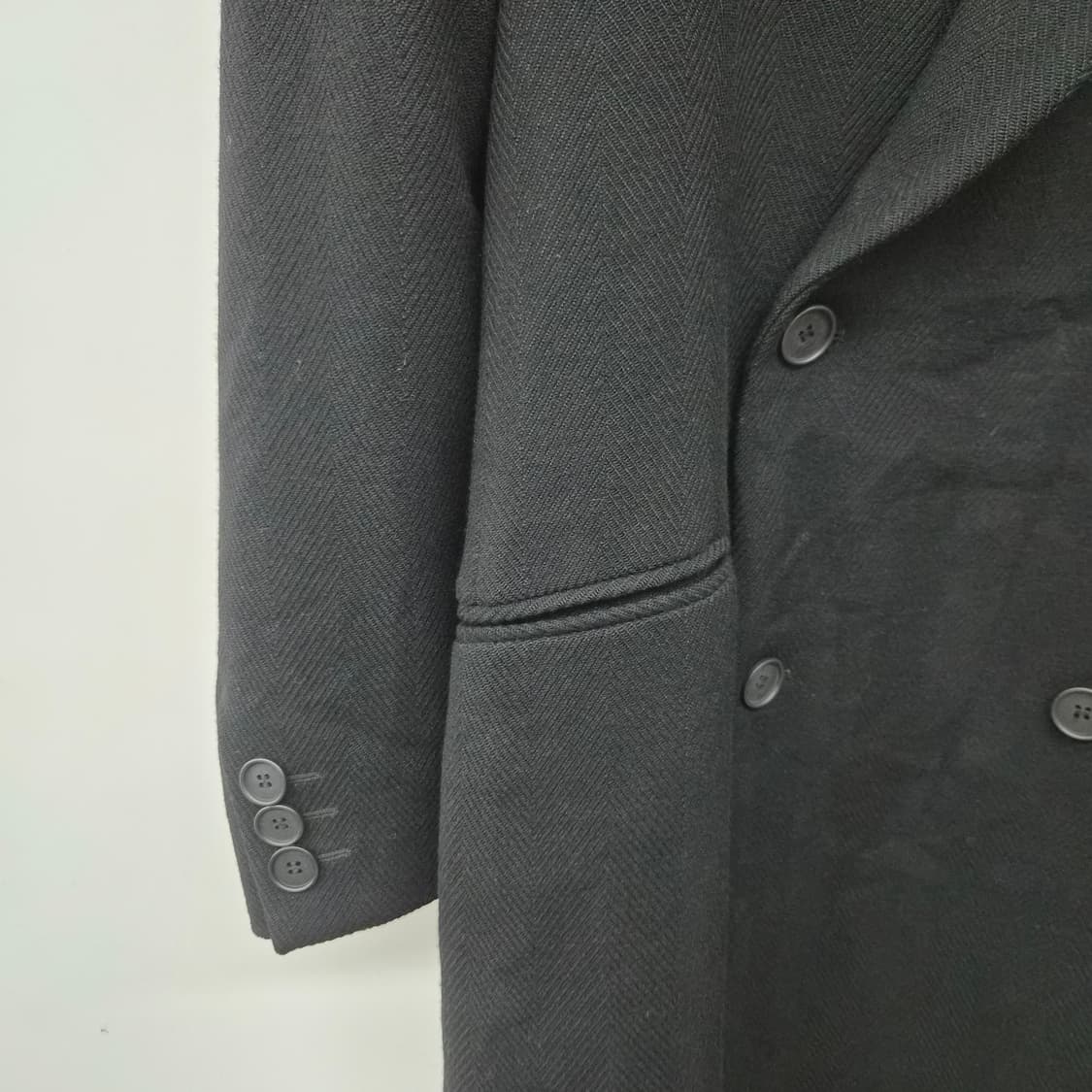 아르마니 블랙 더블 롱코트 남여공용 L 상품이미지2