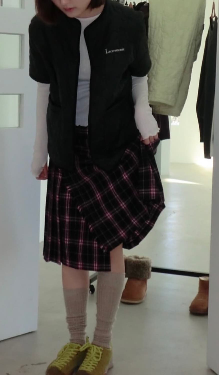 라세레모니 체크 스커트 상품이미지3