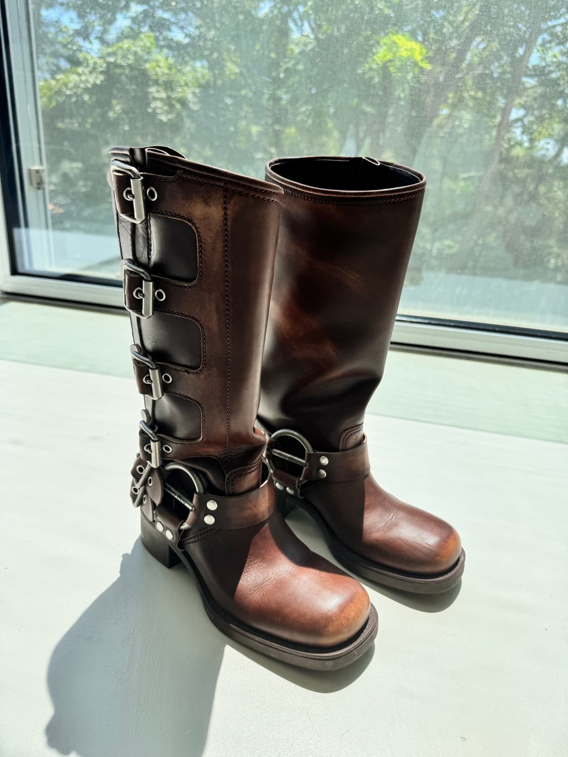 미우미우 라이더부츠 브라운 37.5 상품이미지6