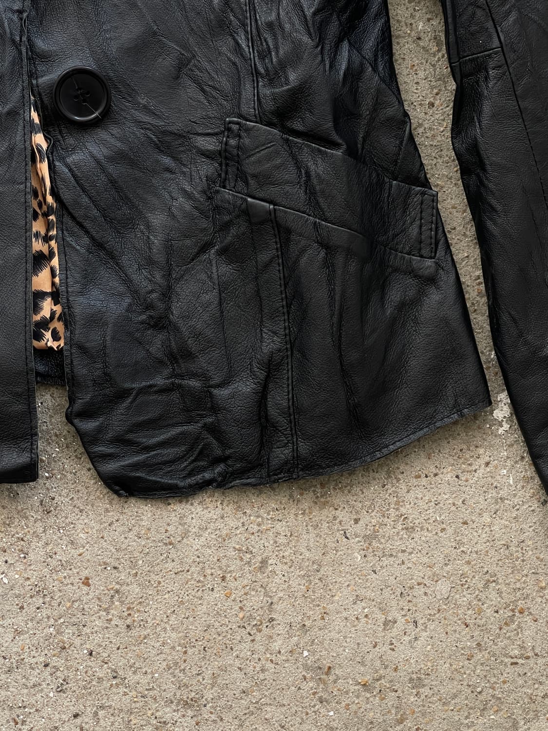 leopard lether slim jacket 상품이미지5