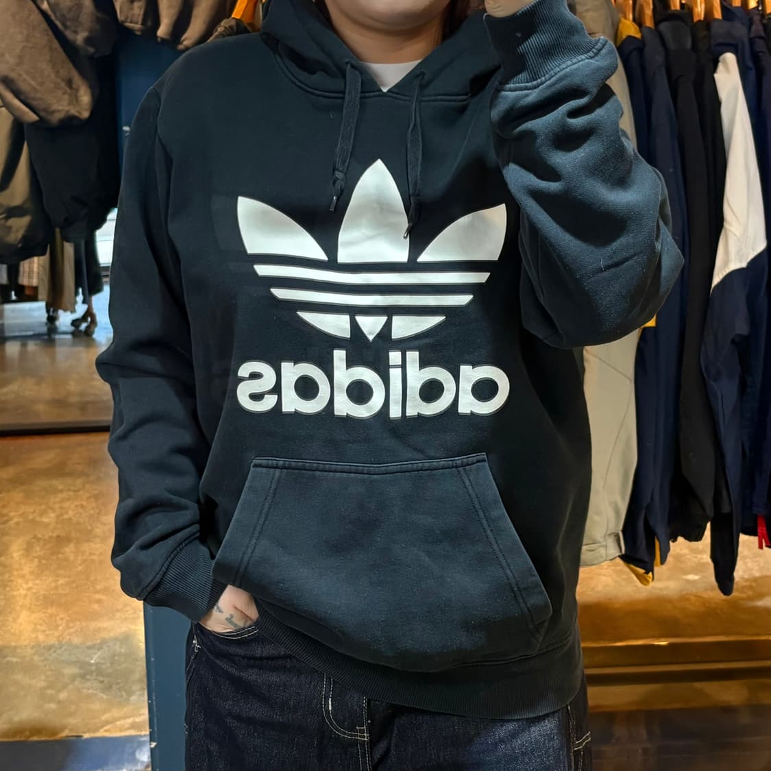 아디다스 오리지널 블랙 후드 상품이미지1