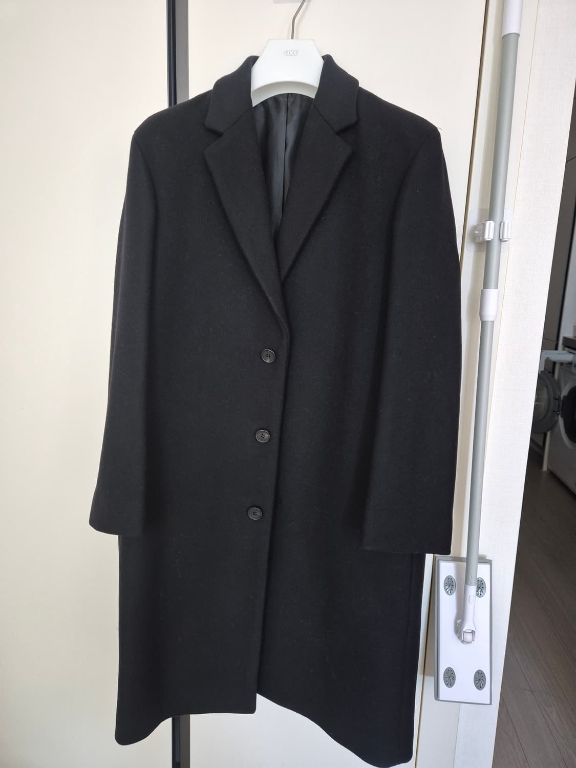 쿠어 울 캐시미어 싱글코트 블랙 S 상품이미지1