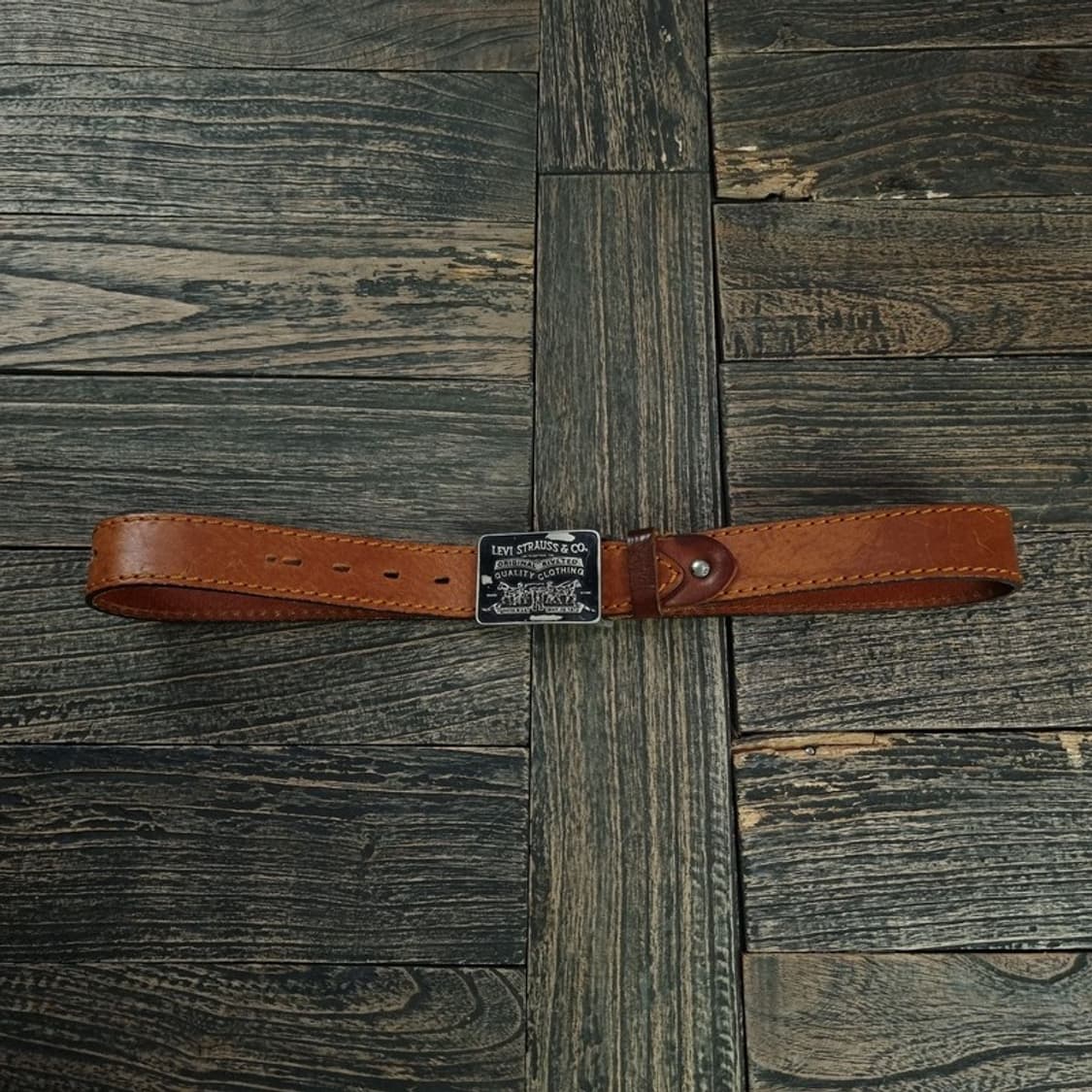 [리바이스] 리얼 카우 레더 소가죽 빅로고 버클 벨트 M18854 상품이미지2