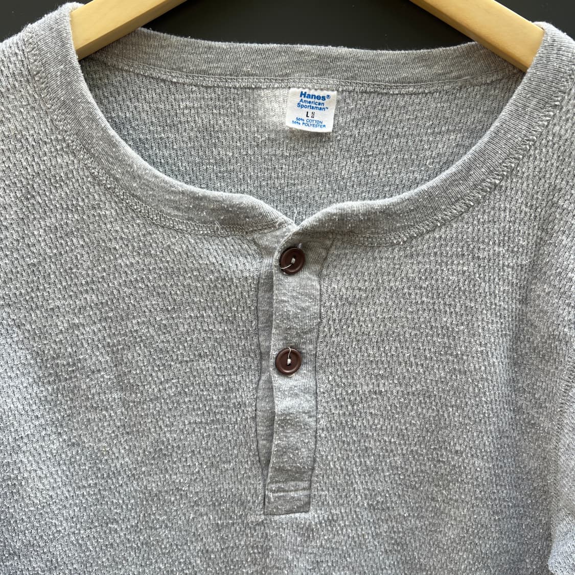 70s USA Vintage Hanes 써멀 헨리넥 롱슬리브 상품이미지5