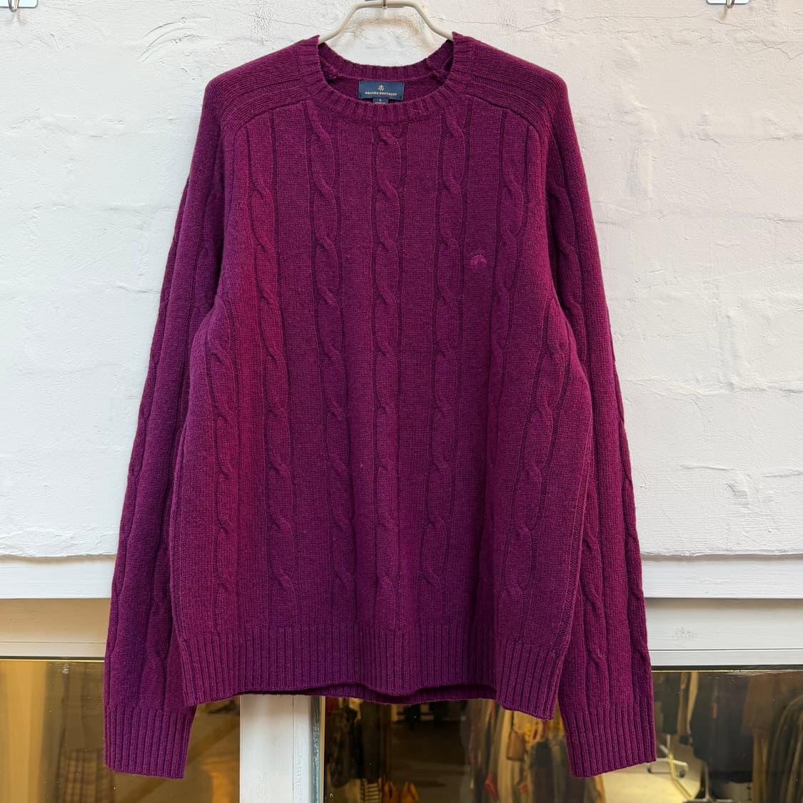 Brooks Brothers 울 니트 스웨터 퍼플 S 상품이미지1