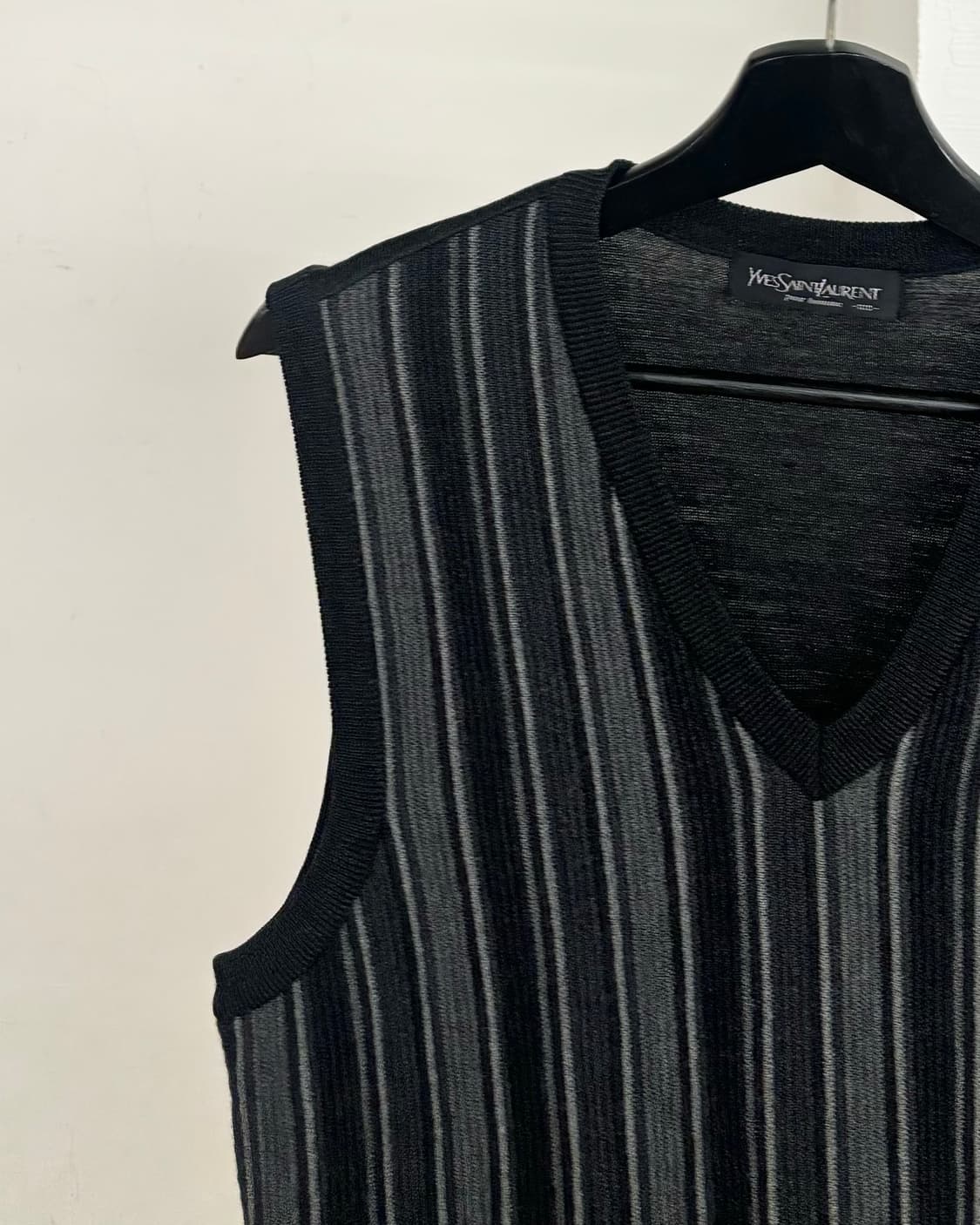 이브 생 로랑 스트라이프 울 니트 베스트 상품이미지3