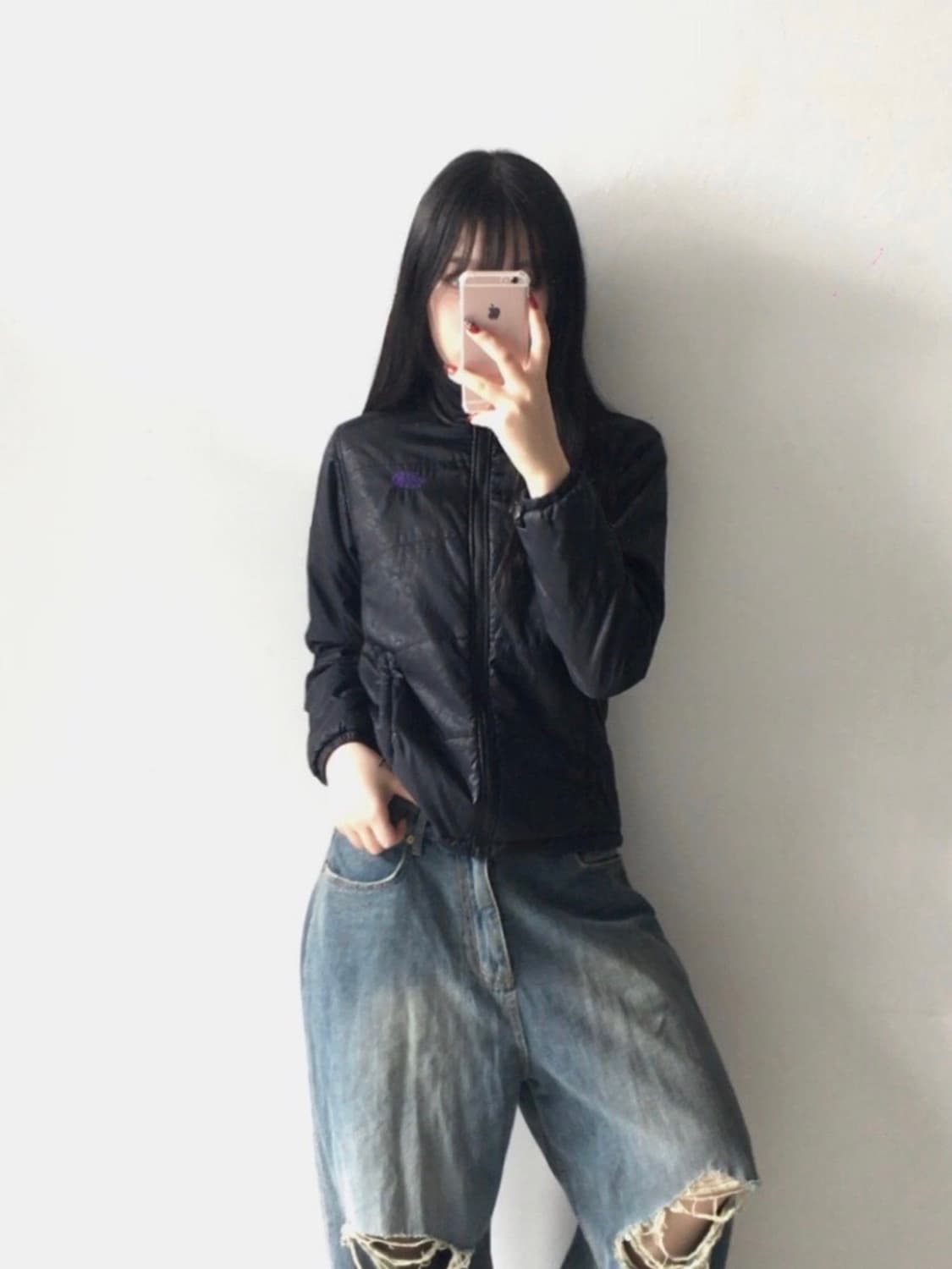 노스페이스 자수패턴 경량패딩 상품이미지1