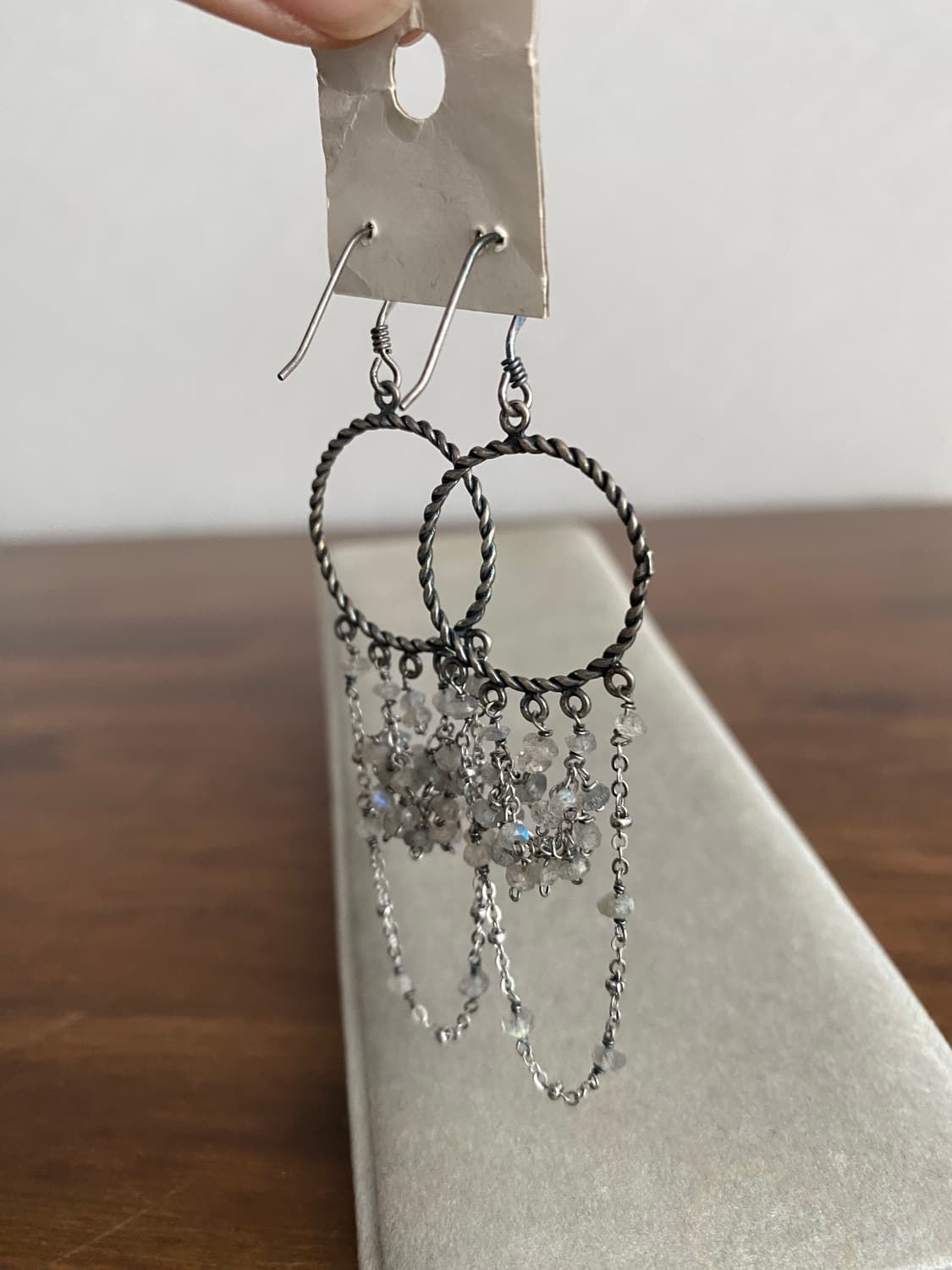 래브라도라이트 실버 후크귀걸이(925,미착용) 상품이미지8