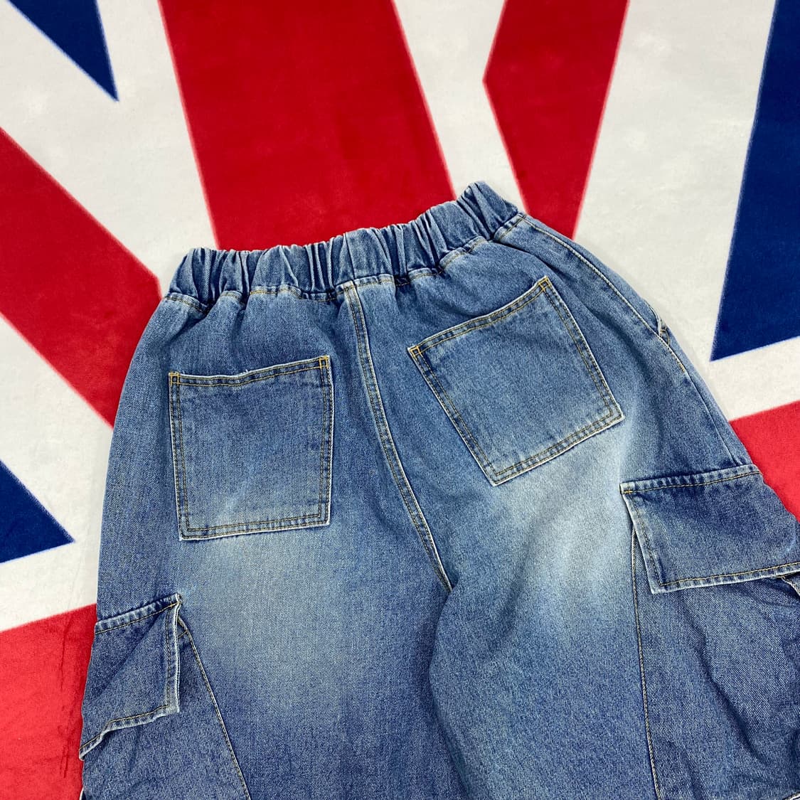 빈티지 와이드 데님 카고팬츠 FREE 상품이미지5