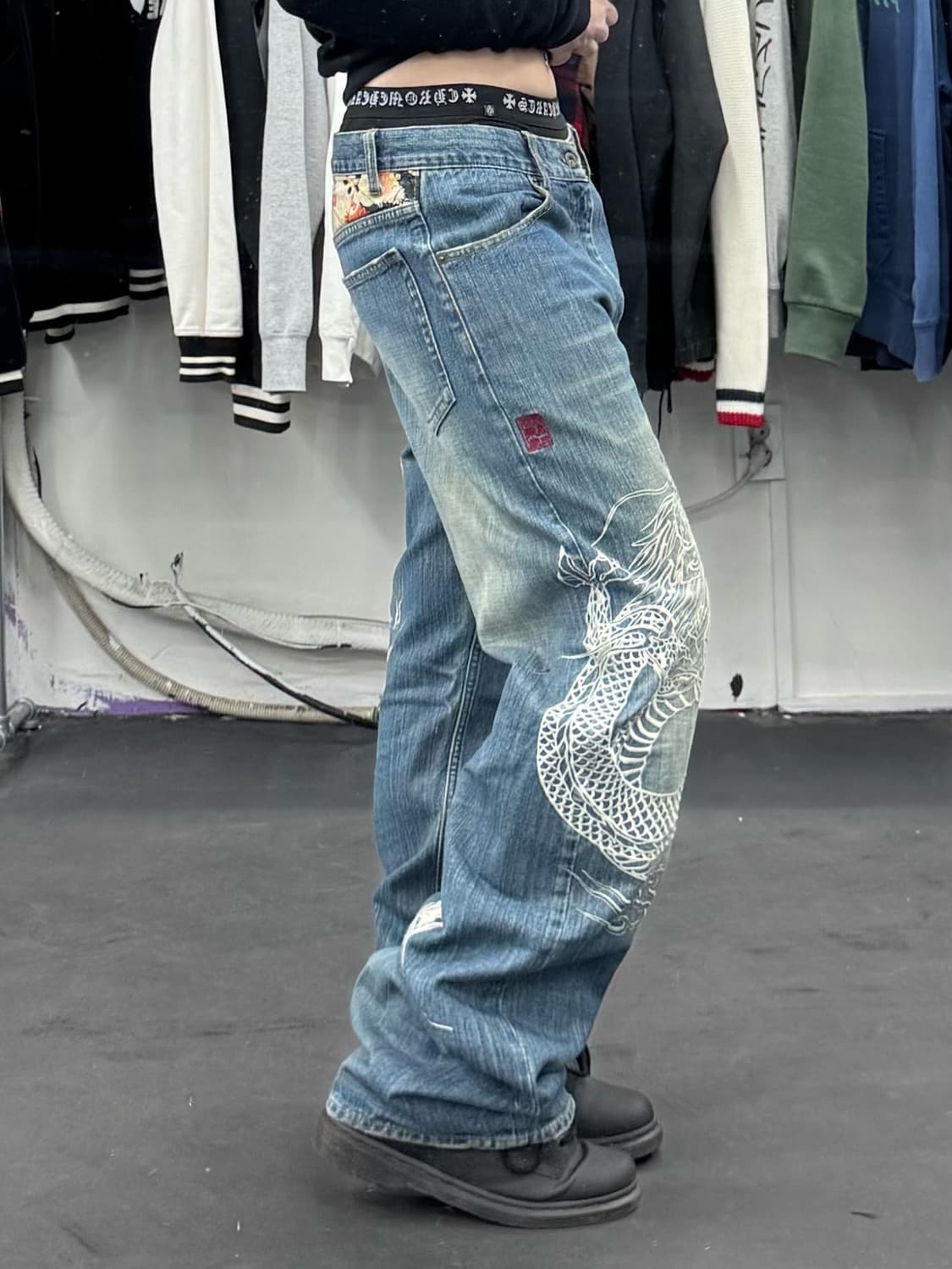 카라쿠리 타마시 오리엔탈 드래곤 데님팬츠 상품이미지4