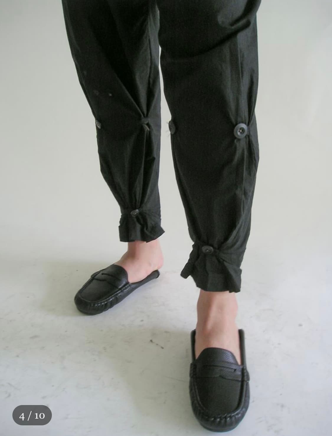 Eonts 에옹쓰 코튼 버튼 팬츠 블랙 상품이미지4