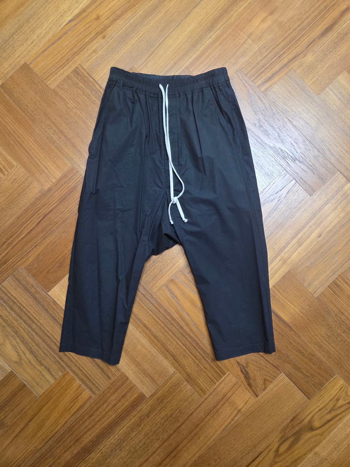 릭오웬스 검정색 드로우스트링 배기 팬츠 상품이미지1