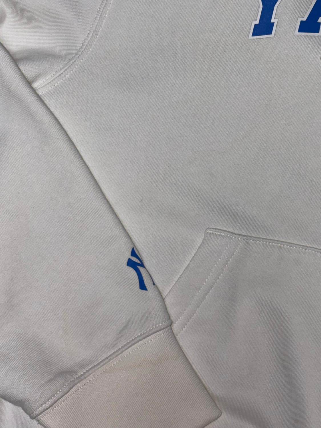 MLB 2way 지퍼 바시티 그래픽 오버핏 화이트 블루 후드 집업 y2k 상품이미지8