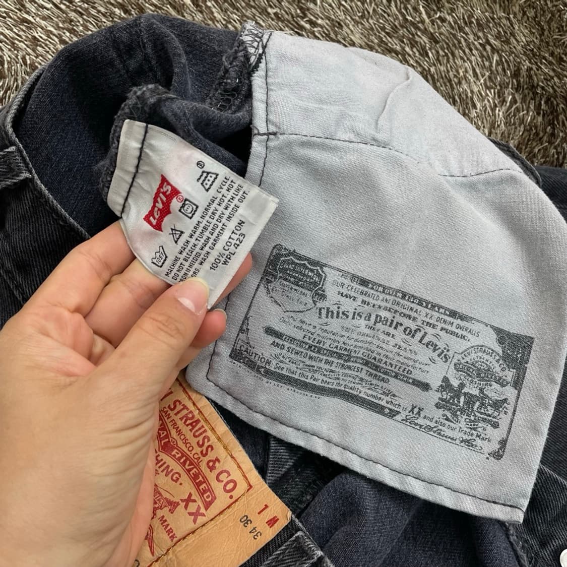리바이스 Levi’s 501 도미니카공화국 블랙 데님 팬츠 34/30 상품이미지3