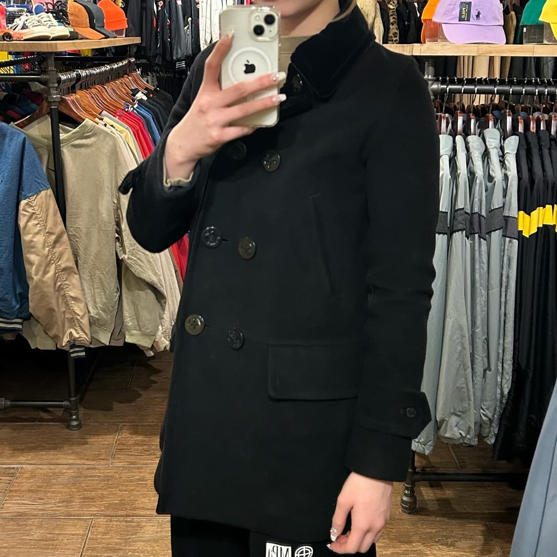 [HI]  폴로 진스 하프코트 블랙 상품이미지3