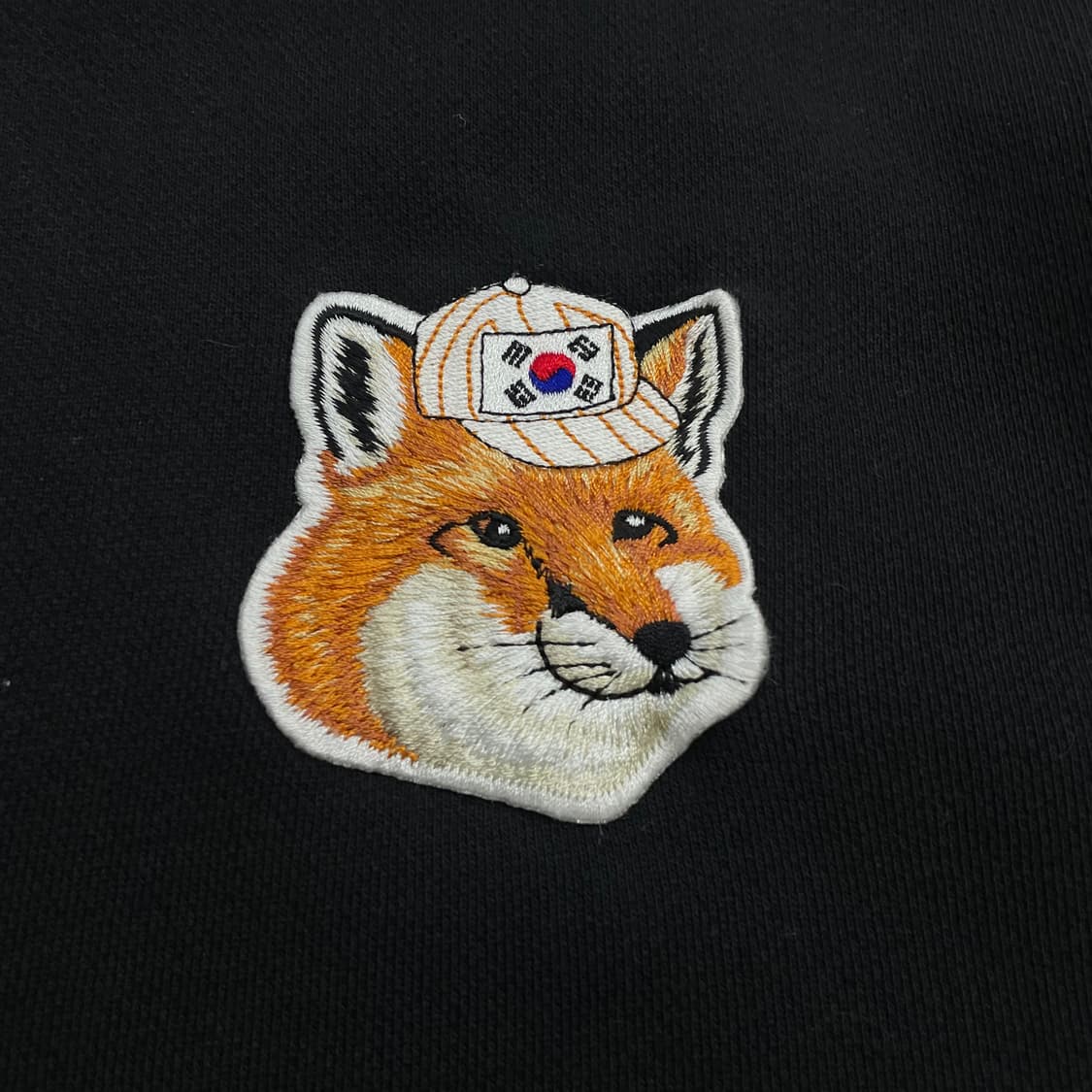 메종키츠네 태극기 폭스 패치 후드집업 블랙 상품이미지3