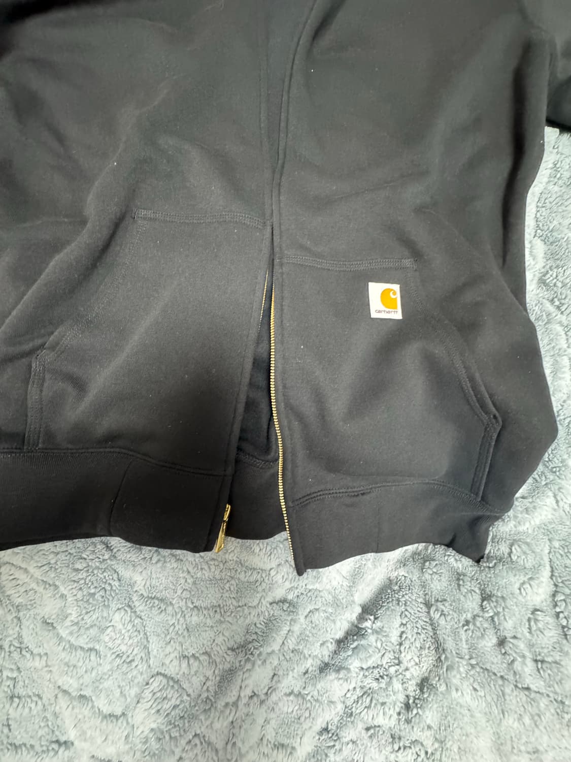 칼하트 루즈 핏 미드웨이트 레귤러 풀 집 스웨트셔츠 블랙 상품이미지3